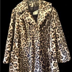 Leopard Print Faux Fur Coat